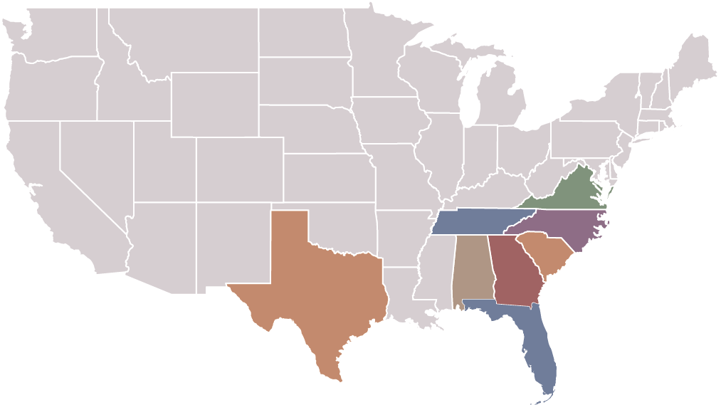 SRT_southern_USA_map